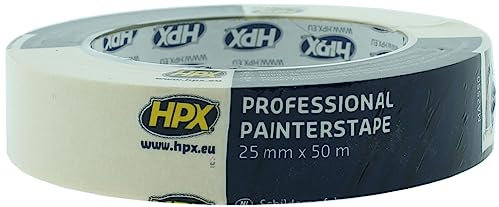 HPX MA2550 RIA10093 Ruban de masquage bâtiment 60°C Blanc crème 25mm x 50m HPX-MA2550