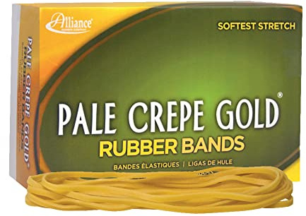 Alliance Rubber 21405 Pale Crepe Gold Rubber Bands Size #117B, 1 lb Box Contains Approx. 300 Bands (7 x 1/8, Golden Crepe)