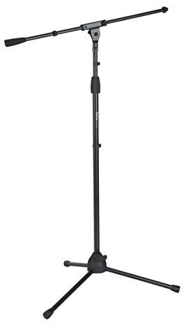Gator Frameworks Standard Tripod Microphone Stand with Boom Arm, Adjustable Height, and Both 3/8 and 5/8 Adapters (GFW-MIC-2010)