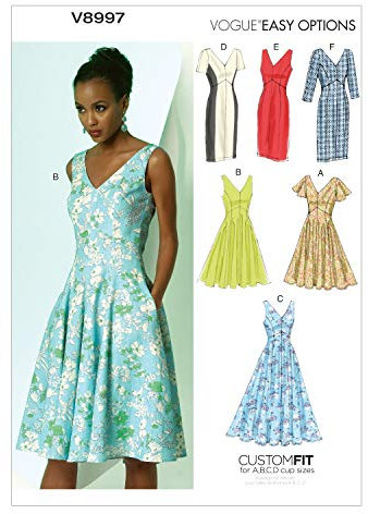 Vogue VGE 8997 A5 (6-8-10-12-14) Schnittmuster zum Nähen, Elegant, Extravagant, Modisch