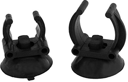 2 Pcs Suction Cup Aquarium Heater Clip Glass Stick Holder Black