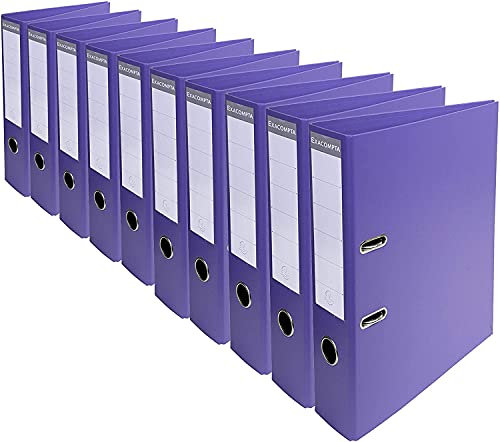 Exacompta 53757E 10er Pack Premium PVC-Ordner Prem´Touch Pastell. 7 cm breit DIN A4 Ringordner Aktenordner Briefordner Büroordner Plastikordner Schlitzordner Lila