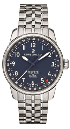 Revue Thommen Airspeed 16050-2135 Orologio analogico classico svizzero automatico argento da uomo, bracciale