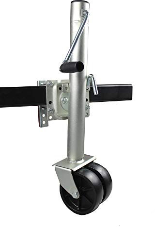 MAXXHAUL - 70149 - Cric per rimorchio con Ruote Doppie, da 66,5 cm a 96,5 cm, sollevabile All'Indietro, 680,4 kg. Materiale Zinco, Colore Grigio.