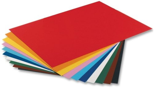 Fotokarton, 300 g/m², 50 x 70 cm, 10 Bogen farbig Sortiert - Bastelpapier