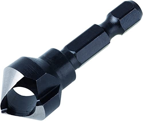 wolfcraft Avellanador desbarbador, Ø 16 mm, vástago hexagonal I 4373000 I Para desbarbar y avellanar agujeros taladrados en madera, metal no férreo y plástico