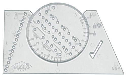 ALVIN AL666 Guide de lettrage et modèle de règles, outil multifonction pour la rédaction, le design et l'architecture, idéal pour les étudiants et les professionnels – 9,8 x 6,9 cm (L x H)