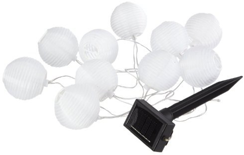 Best Season 477-13 LED-Solarlichterkette White Ball, 10-teilig, 2,7 m, outdoor, cool weiß