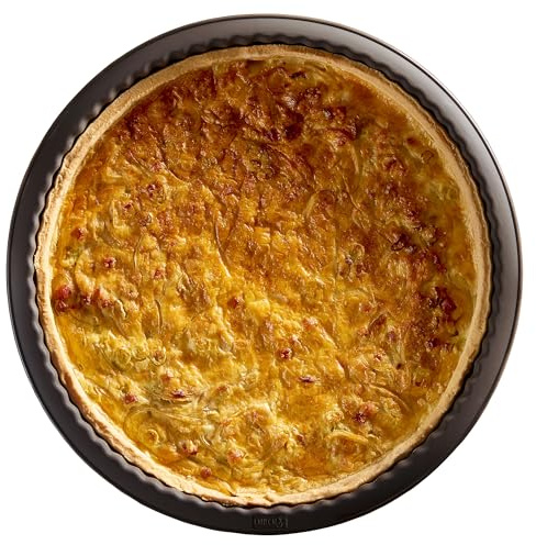 Lurch 85009 Flexiform Quicheform aus Silikon mit Glasboden 26 cm, Braun