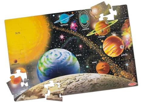 Melissa & Doug Solar System Floor Puzzle, 48 pc Jumbo Jigsaw Puzzle, Educational Screen Free Activity for Toddler, Preschoolers and Kids Ages 3+ (2 x 3 Feet) - FSC Certified
