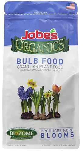 Jobe’s Organics Granular Bulb Fertilizer, Organic Bulb Fertilizer for Tulips, Daffodils, and Other Bulbs, 4 lbs Bag