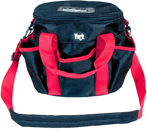 York Bolsa de Limpieza con Tapa para Caballo (Rojo/Negro)