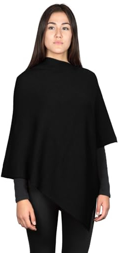 Kemailù Moon Poncho Donna Misto Cashmere (Nero)
