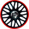 Satz J-Tec Radzierblenden Orden R 15-Zoll Schwarz/Rot + Chrom Ringe