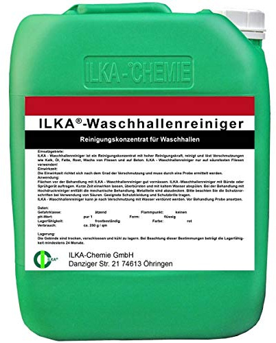 ILKA® - Waschhallenreiniger Reiniger für Waschanlagen Konz. | 10ltr | reinigt und löst Verschmutzungen und Rückstände wie Seife, Kalk, Öl, Fette, Rost, Wachs, Moos und Algen