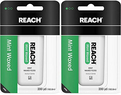REACH Mint Waxed Floss 200 Yards (Pack of 2)