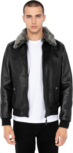 Blouson Pilote Schott en cuir ref_jaj35836-33480 Noir - XL