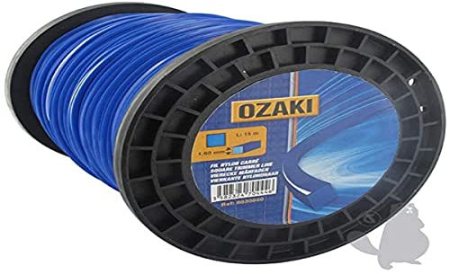 OZAKI - Bobine Fil Nylon Carré - Longueur 120m - Ø 4,00mm - Matières Vierges - Haute durabilité - Excellente Tenue À L'Œillet
