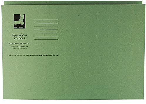 Q-Connect KF01189 Ordner, quadratisch, mittelschwer, Kanzleipapier, 250 g, Grün, 100 Stück grün