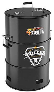 BBQ 7062425 Barbecue en tonneau 4 en 1 – Noir