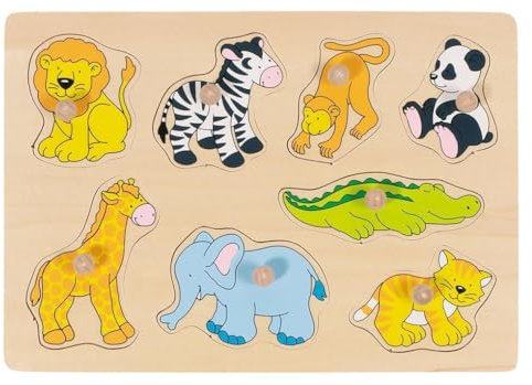 Goki 57874 - Steckpuzzle - Zootiere