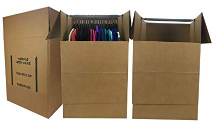UBOXES Larger Wardrobe 24 x 24 x 40-Inches Moving Boxes, Bundle of 3 (BOXBUNDWAR03)