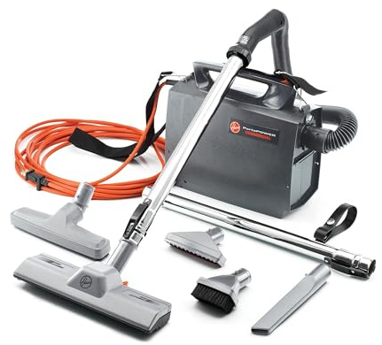 Hoover Commercial PortaPower Lightweight Canister Vacuum Cleaner, Bagged Canister Vac with Attachments, 2-in-1 Vac and Blower, Corded Vacuum Cleaners for Commercial Use