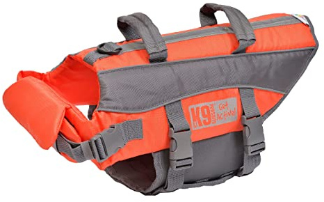 K9 Pursuits High Visibility Easy Grab Float Coat Life Jacket, Medium, Orange