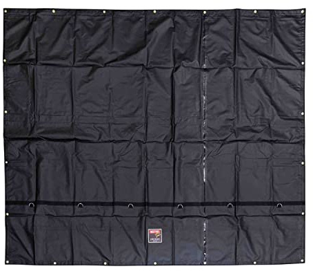 Mytee Products 10'x12' Heavy Duty Smoke Tarp for Flatbed Truck - 18 Ounce Vinyl - Load Covering Tarp Protects Your Cargo from Exhaust Smoke & Dirt - Water Resistant