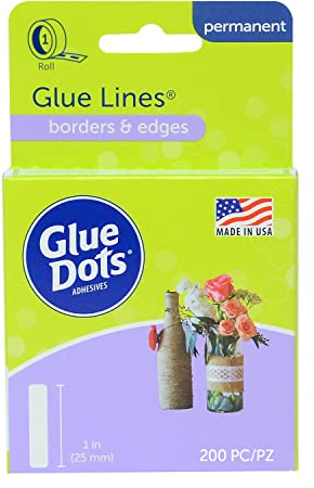 Glue Dots Double Sided Adhesive Permanent Glue Lines, 1'', Clear, Roll of 200