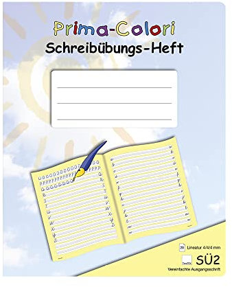 Prima-Colori Schreibübungs-Heft - SÜ2 - Vereinfachte Ausgangsschrift - Lineatur 4/4/4 mm - TimeTEX - FormaTex-Format A5+ - Schreiblern-Heft - 92342