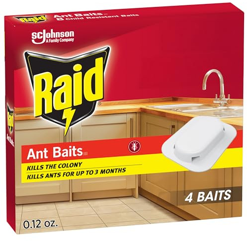 Raid Ant Killer Baits, For Household Use, Kills the Colony, Kills Ants for 3 Months, Child Resistant, 4 Count