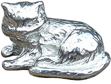 Katzenfigur, Tierfigur Katze, Handgegossen von William Sturt, aus Deutsche Zinn (Pewter)