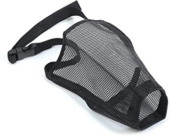 Ancol Gentle Strong Secure Nylon Mesh Dog Muzzle in Black - Comfortable Biting Control for Puppy and Pet - Washable Hygienic Design - Size 2 15cm x 12cm