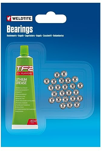Weldtite Ball Bearings and Grease (36 Balls) - 3/16-inch,Silver