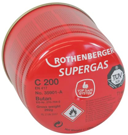 ROTHENBERGER Gaskartusche C200 A m. Sicherheitssystem | 035901-A | Gaskartusche, Kartusche, Stechkartusche