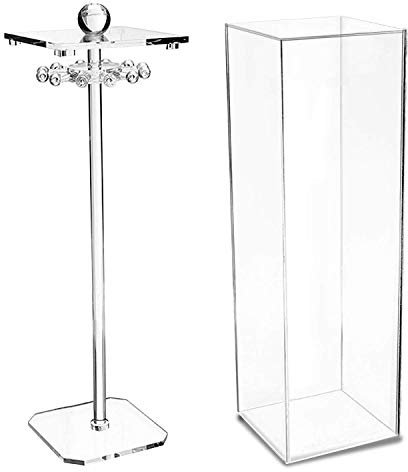 Discoball Acrylic Necklace Holder With Lid, Necklace Organiser Acrylic Pendant Display Organizer Holder, Stand Clear Dustproof Display Box For Necklaces Bracelet Earrings and Ring