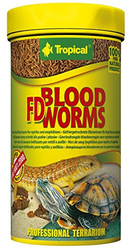 Tropical FD Blood Worms 250ml / 17g - vers de Sang lyophilisés Nourriture pour Reptiles et Amphibiens