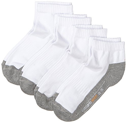 Camano Herren 5932 Quarter 4 Paar Sportsocken, Weiß (White 01), 35-38 EU