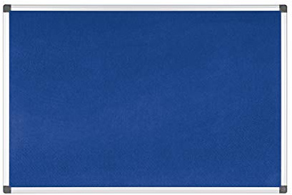 Bi-Office Maya - Tablero de anúncios con marco de aluminio, 90 x 60 cm, fieltro azul