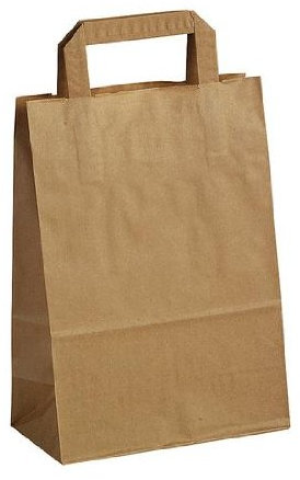 250 Papiertragetaschen braun 22+11x28