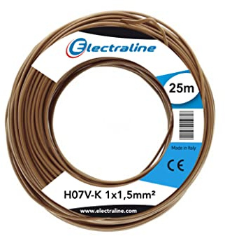 Electraline 15082 Couronne de Cable N07 V-K 1X1,5 25ME Marron