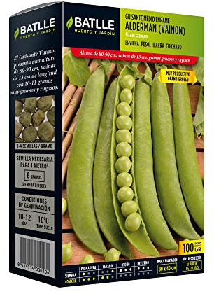 Semillas Batlle Erbsensamen Stangenerbse Vainon, mittelgroß 100 gramos