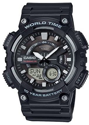 Casio Men Analog-Digital Quartz Watch with Resin Strap AEQ110W-1AV