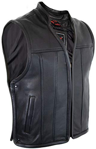 Chaleco de piel de vacuno auténtica para hombre
