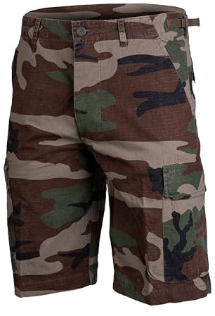 Mil-Tec US lavata Ripstop Bermuda pantaloncini Woodland Taglia M