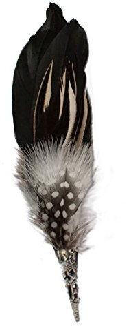 Alpenflüstern Federbrosche Hutfeder Hahnenschlappen (grün-braun) API024