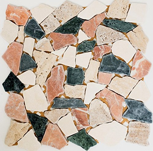 Mosaik-nätverk mosaikplatta brott/Ciot mix Random marmor natursten kök, mosaiksten format: 15–69 x 8 mm, bågstorlek: 305 x 305 mm, 10 bågar