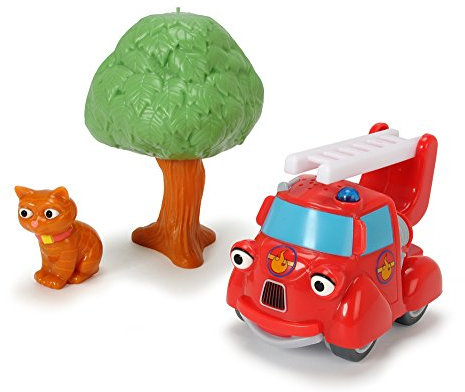 Dickie Toys - Helden der Stadt, Fiona Feuerwehr Spielset, das Feuerwehrauto mit Licht, originalen Liedern, Sounds und Freilauffunktion, inkl. Sammelkarte mit Geheimcode