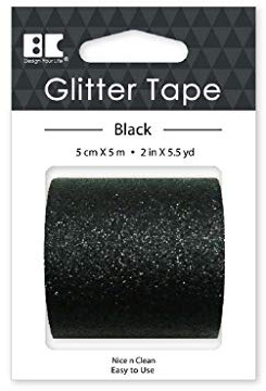 Best Creation Glitter Tape, 50mm/5m, Black